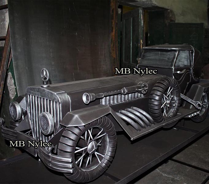 Steel forged car - retro Mercedes