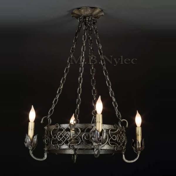 Steel forged chandelier on chains