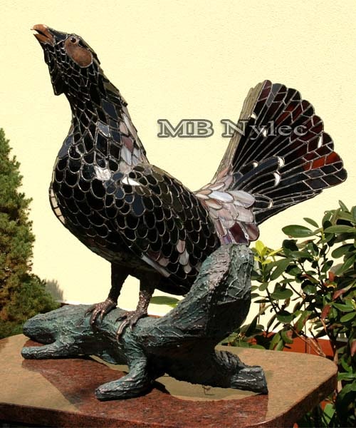 Capercaillie made of glass and steel - an exclusive lamp
