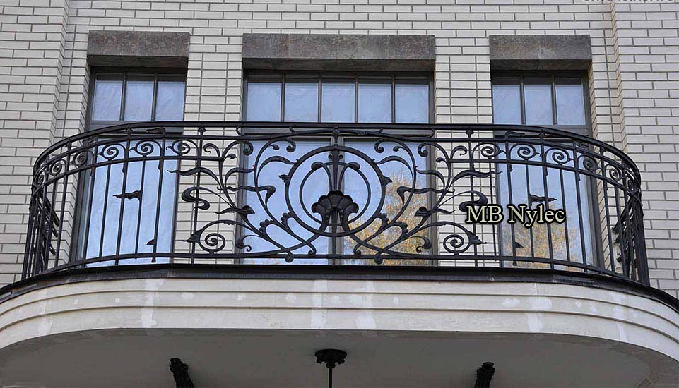 Traditional forged balcony railing