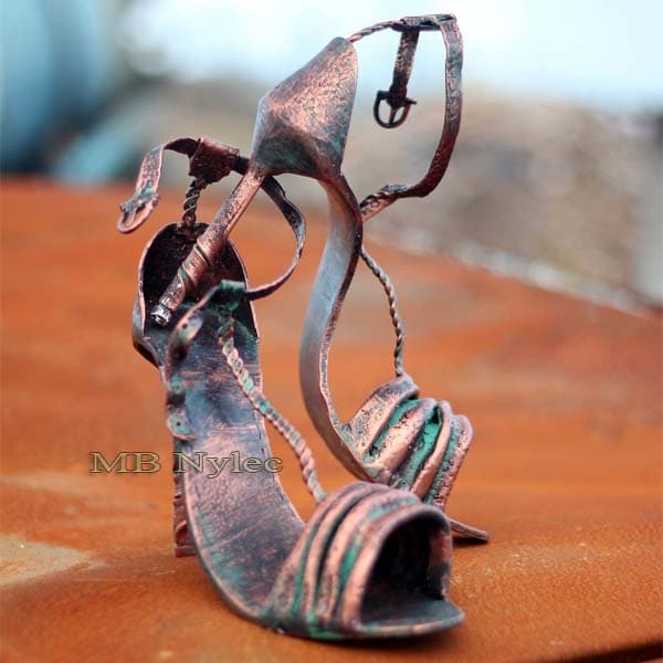 Women's high heels - metal sculpture