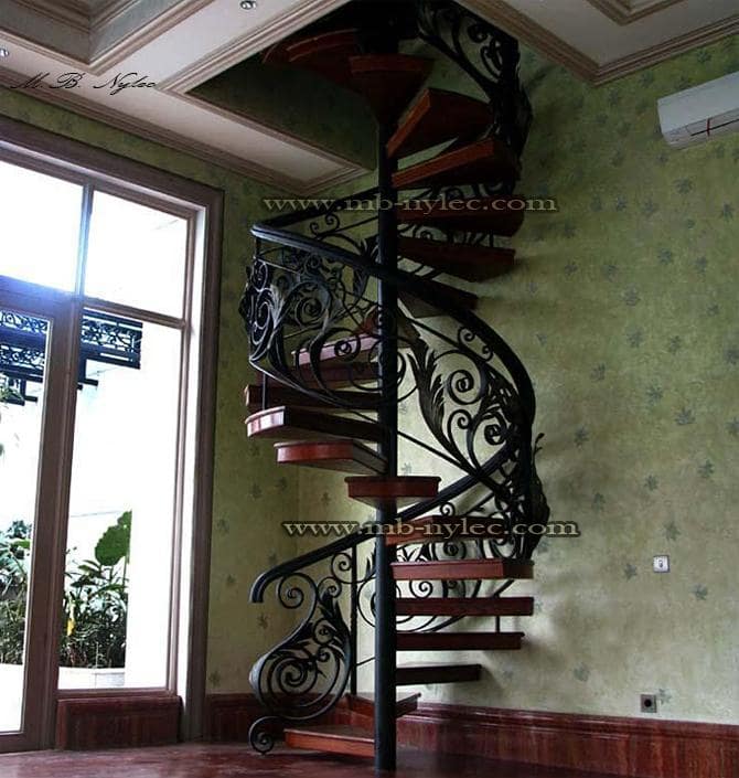 Wrought iron stairs with balustrades