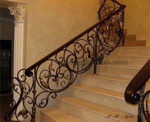 Twisted Railing with Gold Leaves