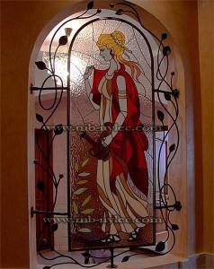 Art Nouveau Stained Glass Panel
