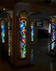Backlit Stained Glass Columns