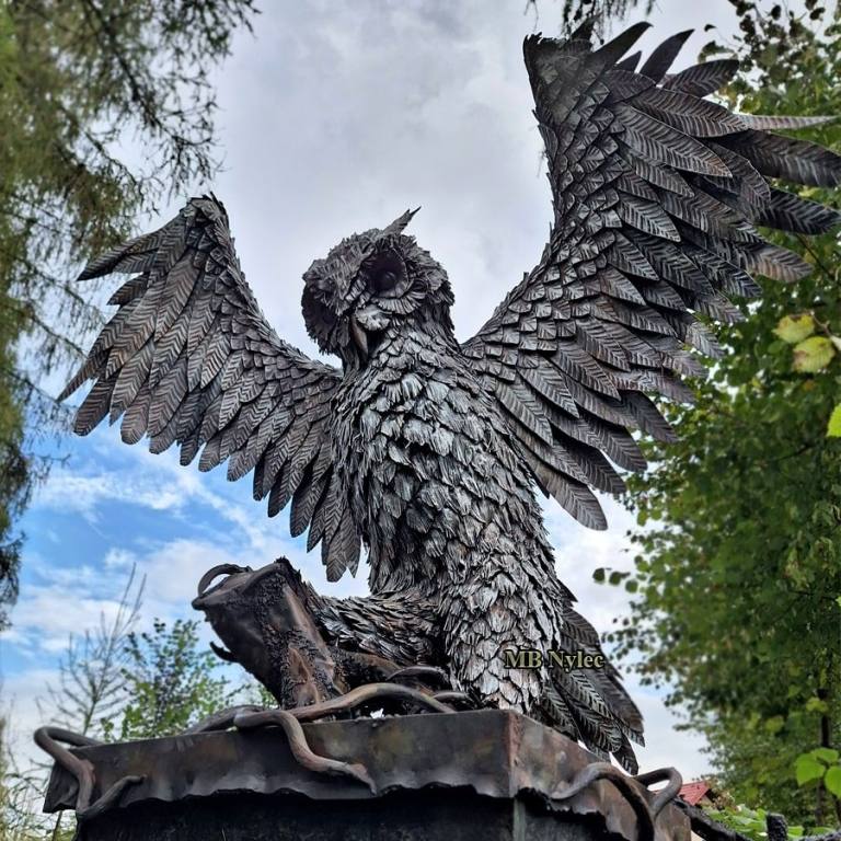 Eagle Owl with Spread Wings