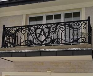 Forged Balcony Railing with Crest
