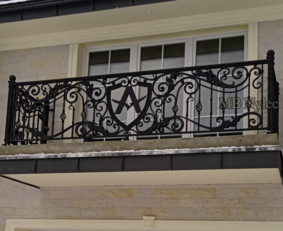 Forged Balcony Railing with Crest