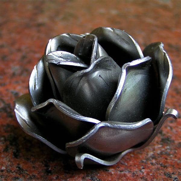 Forged roses, tulips & leaves