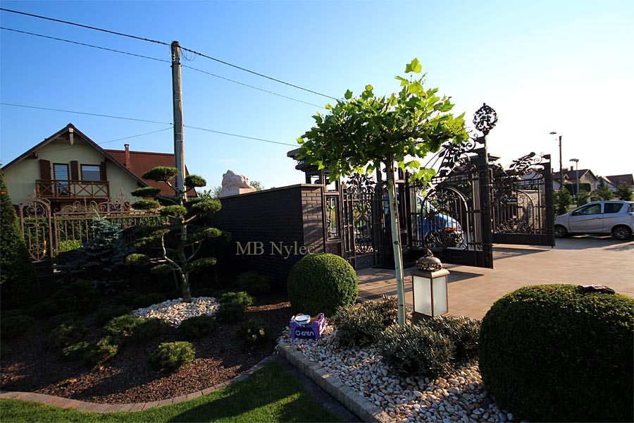 Street view of the residence with the manor fence BP54 and its entrance