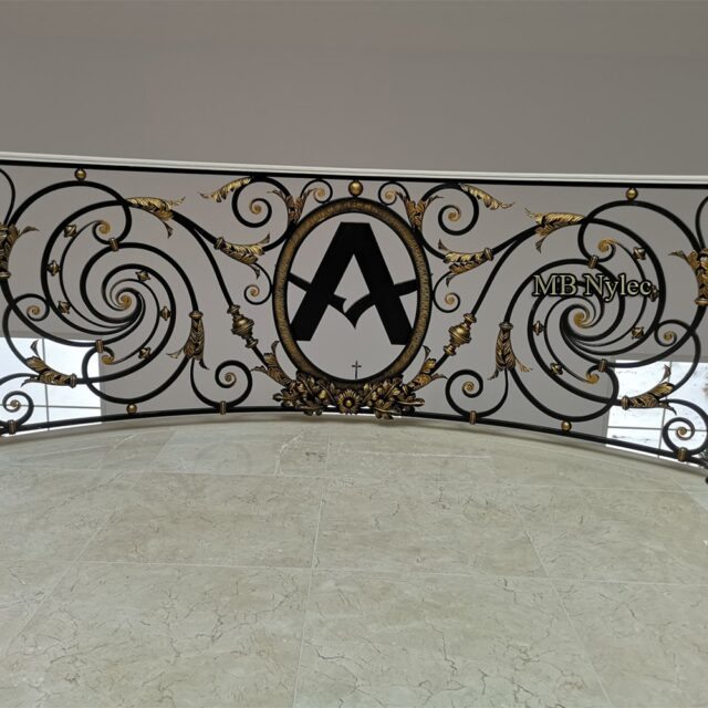 Premium curved balustrade with scroll panels