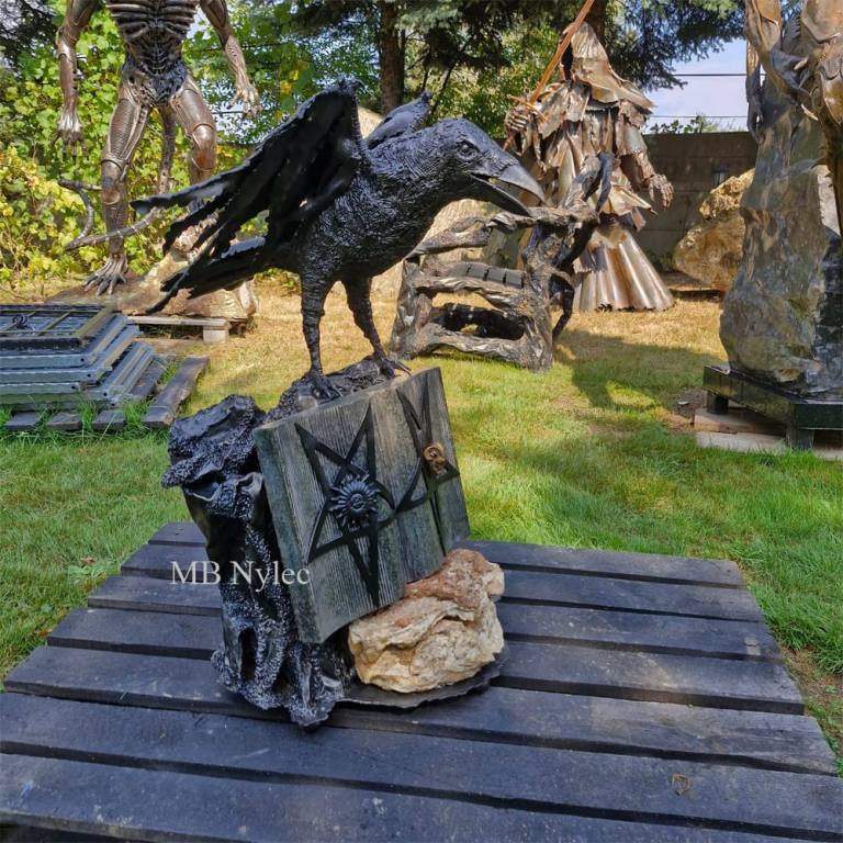 Raven and Pentagram Sculpture