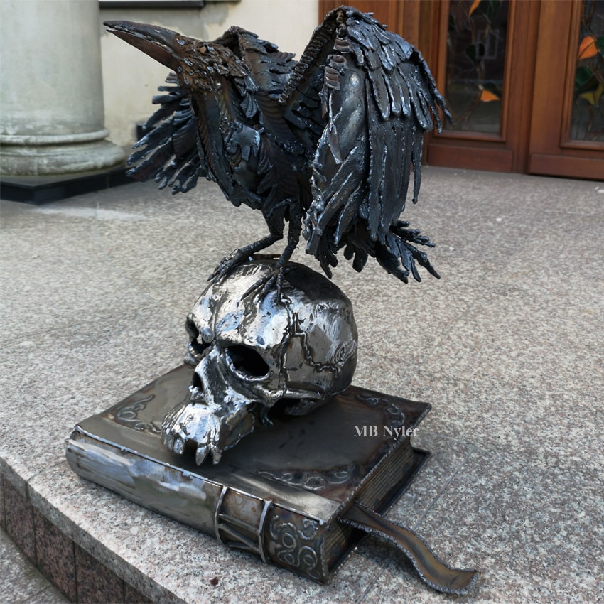 Raven on Skull and Book
